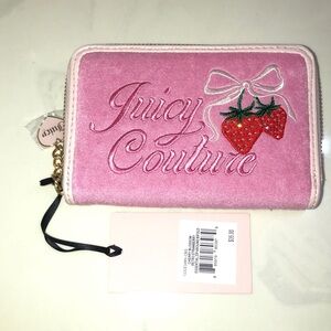 Juicy Couture Cherry Blossom Retro Strawberry Essential ZA Bifold Wallet NWT